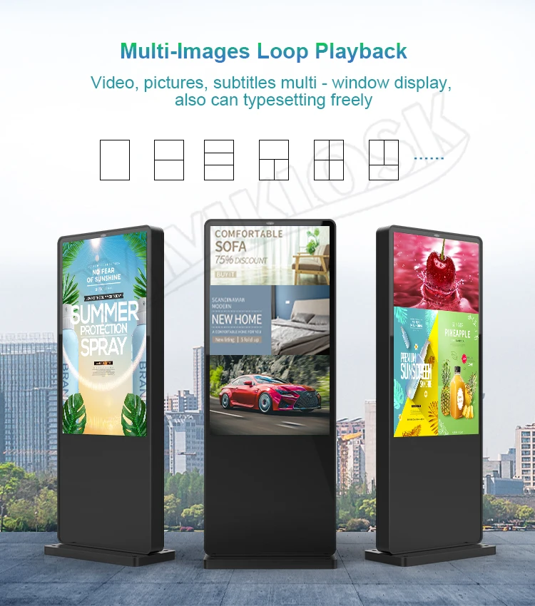 Inch Floor Standing Nitskiosk Touch Lcd Advertising Digital