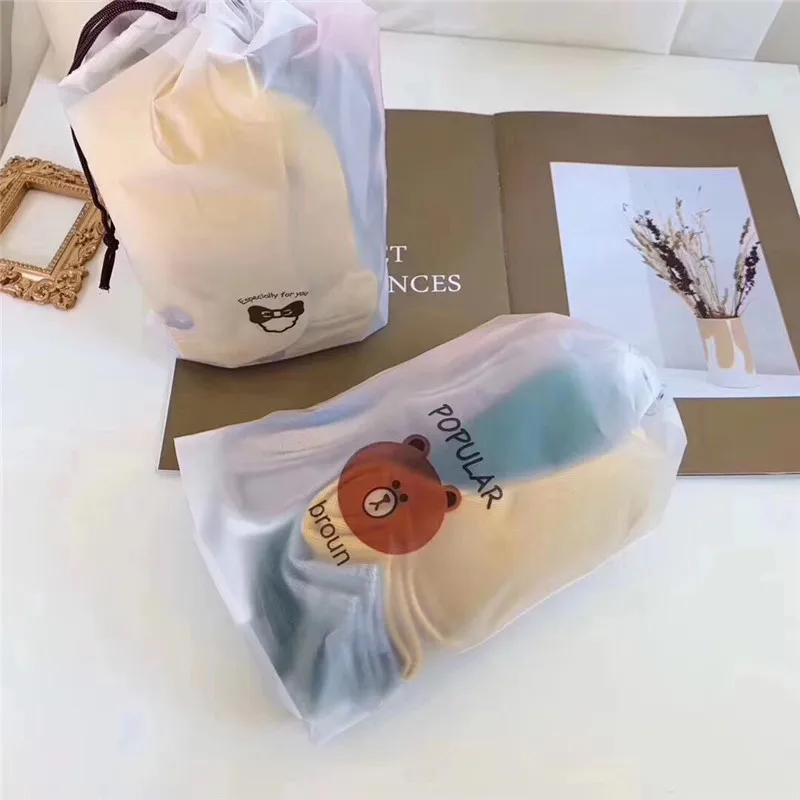 custom color logo printed bags wholesale towel scarf storage drawstring bag