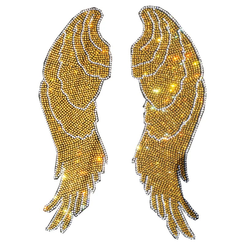 Free sample Wolf custom rhinestone heat transfer logo design for garment