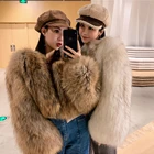 Women Fur Coat YR1192 Hand Knitted Natural Fur Coat For Women High Quality Real Raccoon Fur Jacket