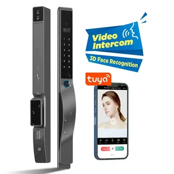 Enrique Tuya Waterproof Video With Camera Smart Video Intercom Fingerprint Door Lock 3D face Recognition slidinig lock