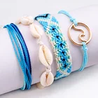 Shell Bracelet Shellshell New Shell Hand Woven Friendship Bracelet Wave Creative Wax Thread Bracelet Set