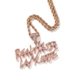 Hip Hop Jewelry Real Hasta La Muerte Anuel AA Pendant Necklace Iced Out 5A CZ Pendant Necklace Gold Plated for Men Women