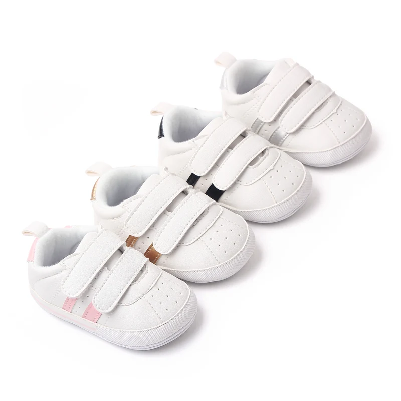 PU Leather Mesh Breathable Small White Shoes Soft Soled Baby Casual Sports Shoes Equal to Boys and Girls details