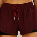 2 In 1 Ladies 2 In 1 Fitness Quick Dry Sport Workout Yoga Breathable Gym Shorts Women