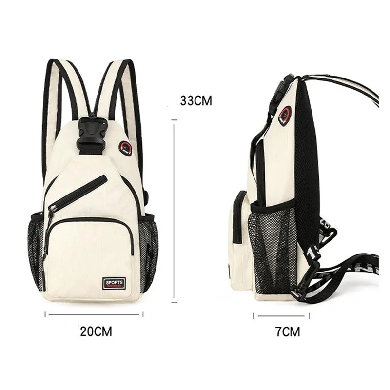 Waterproof sling backpack with headphone jack Women's and men's fashion diagonal chest bag