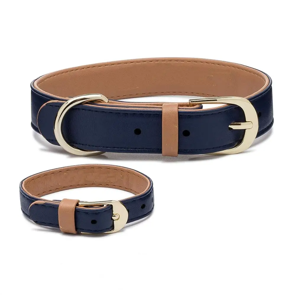 matching leather dog collar and bracelet