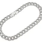 Cz 15Mm White Gold Plated Iced Out Cuban Link Cz Hip Hop Jewelry Diamond Jewelry Anklet Bracelet Necklace
