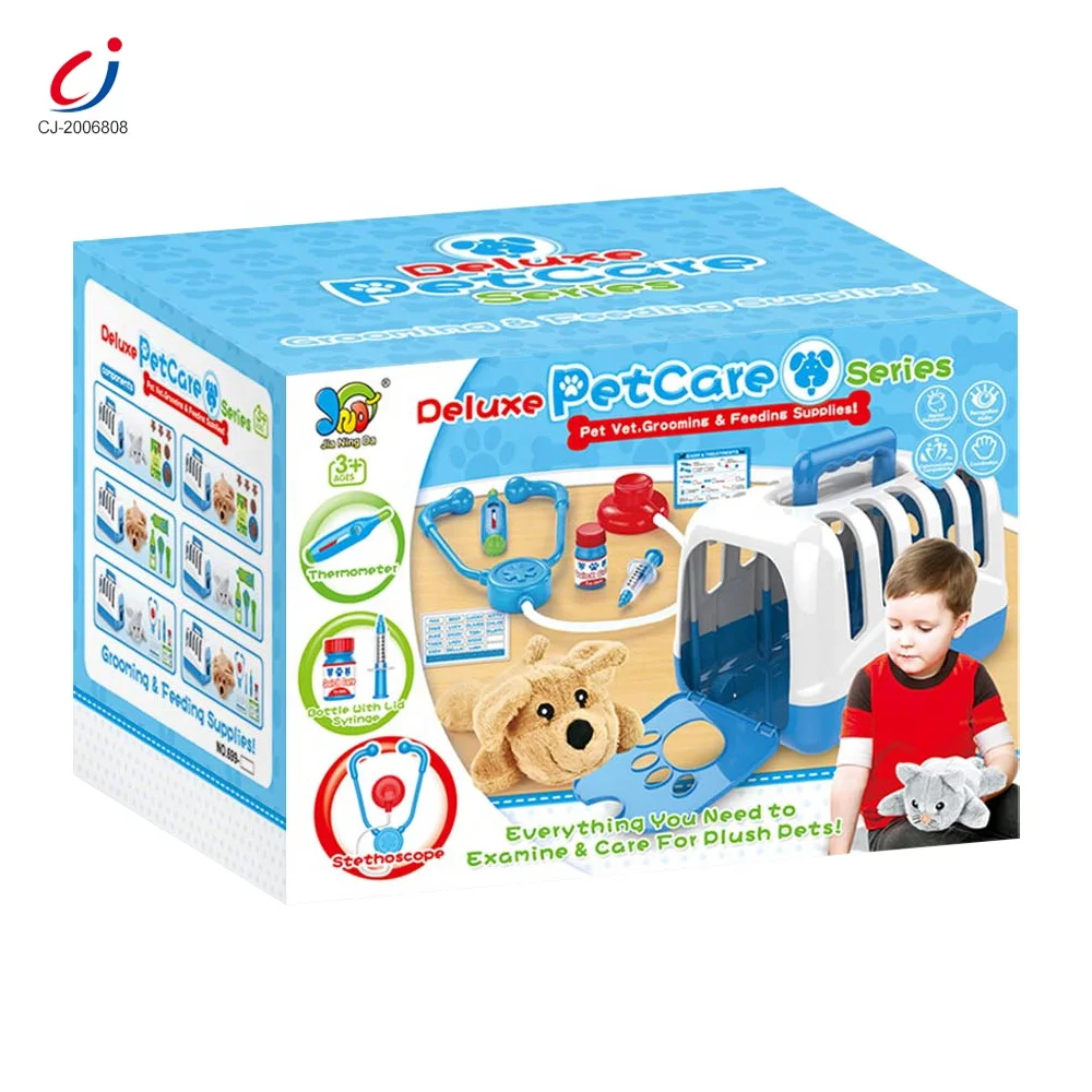 34 PCS Doctor kit kids role pretend veterinarian pet care play vet toy set backpack doctor toy play set medical for children