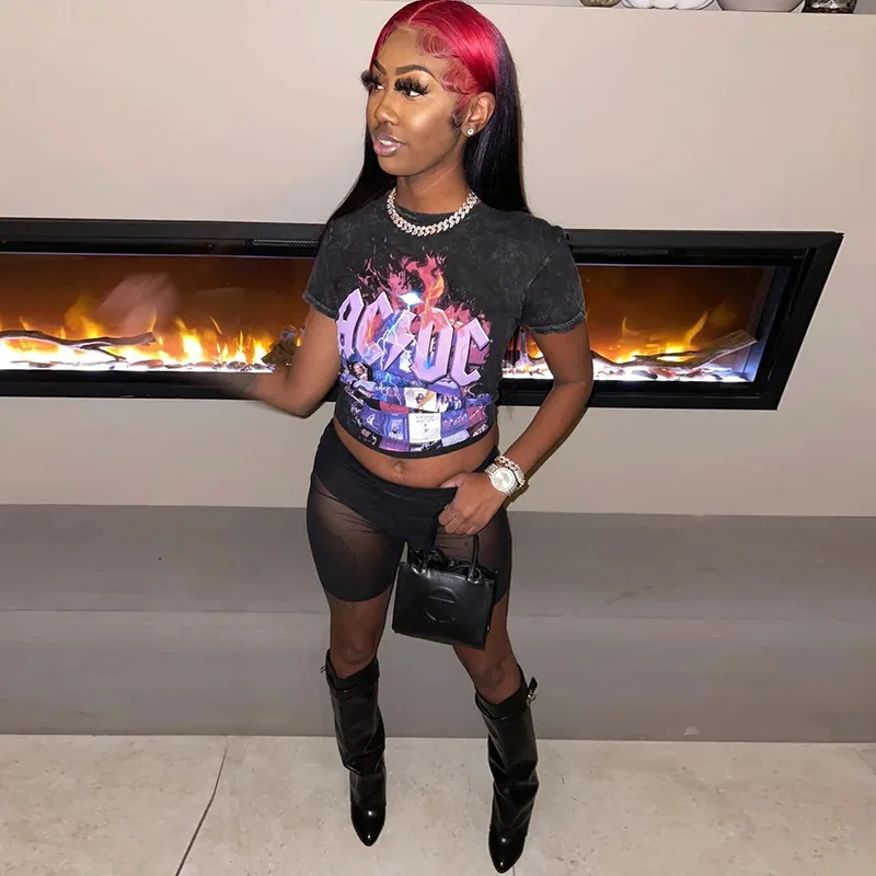 black sheer biker shorts