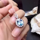 Hainon Jewelry Set Earrings And Necklace Blue Zircon Plating 925 Silver Luxury Bridal Jewelry Set Wholesale