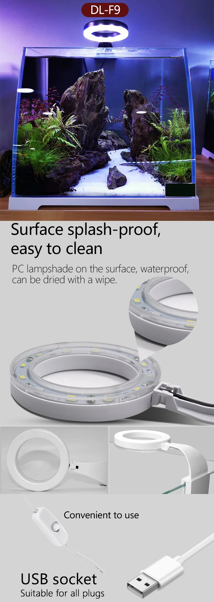 Plant Grow Led Aquarium Lighting Usb Clip Fish Tank Freshwater Salt