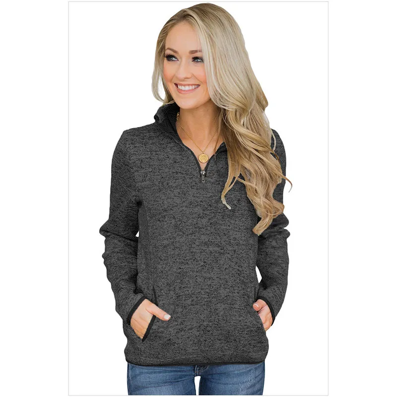Sudadera Con Capucha Personalizada Para Mujer,Con Bolsillos Y Cuello  Alto,Cremallera A La Moda - Buy Sudaderas Con Y Sin Capucha Para Mujer,Cremallera  Sudadera Con Capucha Personalizada,Las Mujeres Sudaderas Con Capucha De Moda