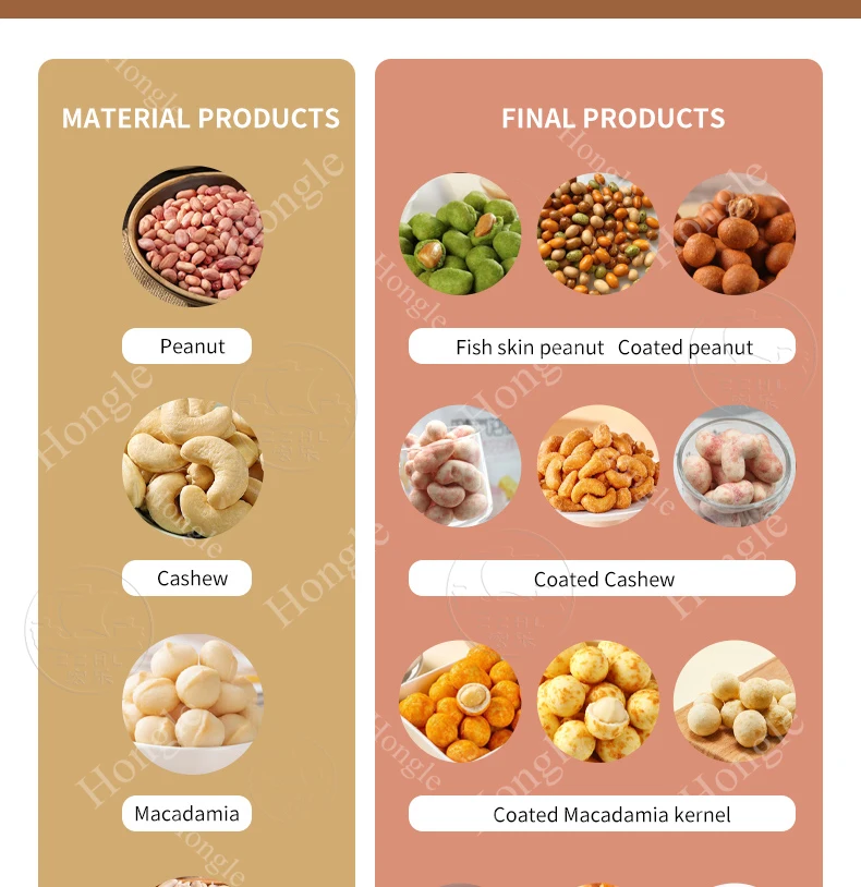 Bean Product Processing Machine Coated Peanut Nuts Green Bean Salted Fried Broad Beans Production Line factory