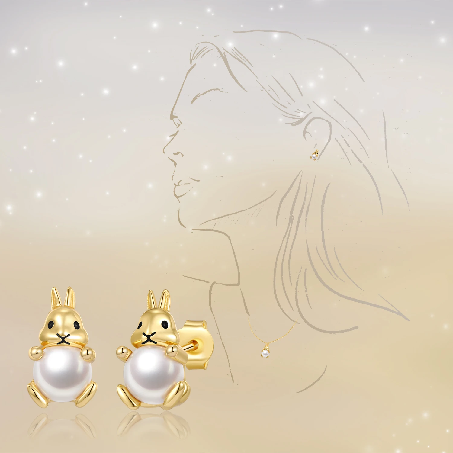CDE YE1759 925 Sterling Silver Jewelry Animal Earring Wholesale Rhodium&18K Gold Plated Children's Rabbit Cute Girl Earrings
