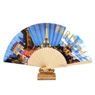 Wooden Fabric Hand Fan 2021 New Design Wooden Ribs For Wholesale By Customization Nylon Fabric Hand Fan