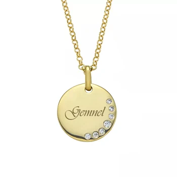 Gemnel custom womens fashion necklace fine jewelry 925 sterling silver 18k gold plated diamond coin pendant necklace wholesale
