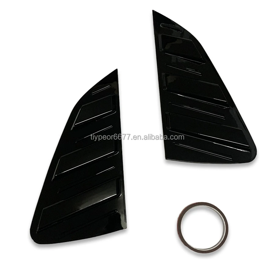 product tiypeor black rear side window louvers vent cover trim for volkswagen vw polo mk6 2019 2023-4