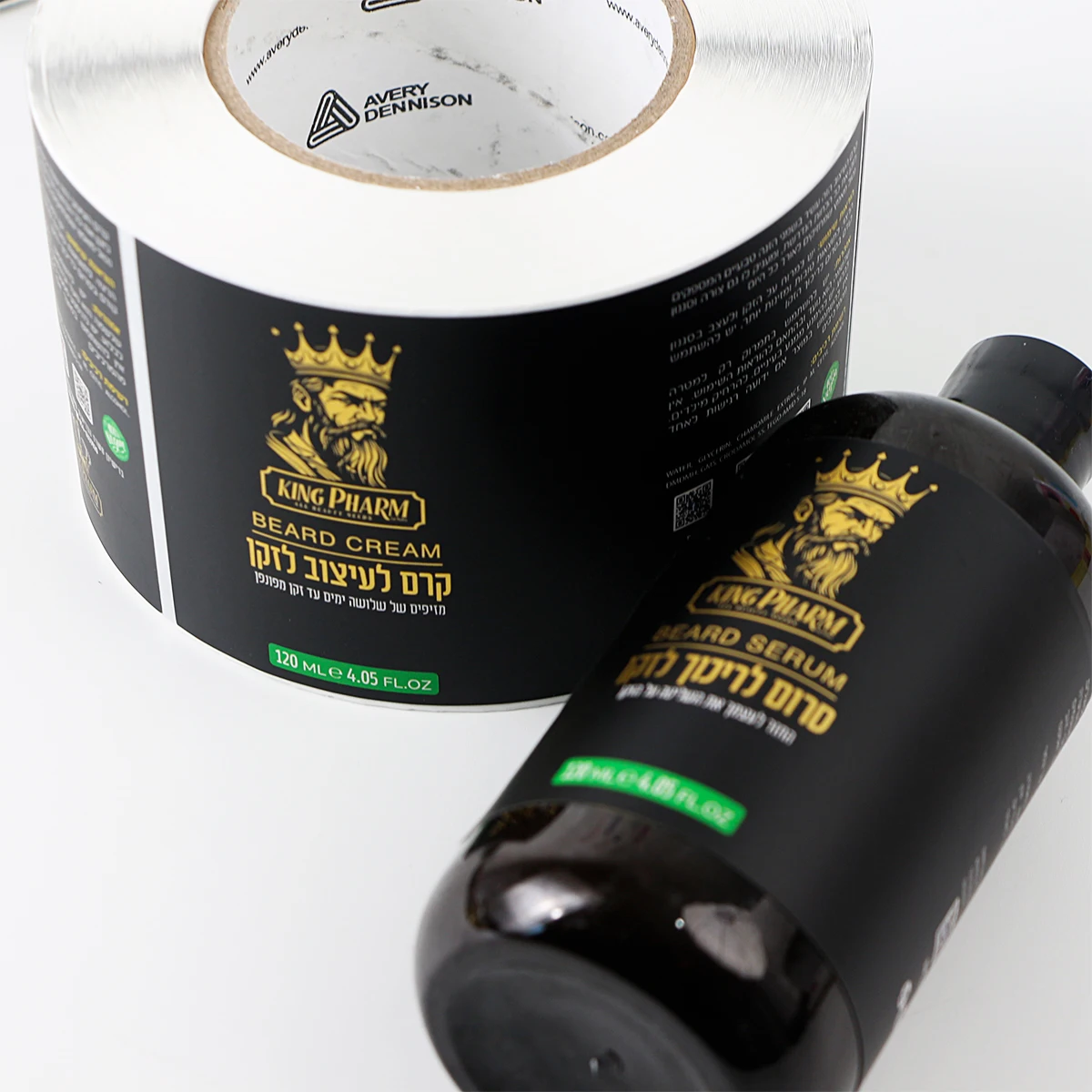 Custom Gold Foil BOPP Label with Waterproof Logo Cosmetics Beard Oil Jar Skin Care Stickers For Packaging Labels Bottle