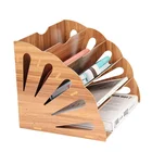 New Design Modern Fan Shaped Wooden 5 Compartment File Box Organizer