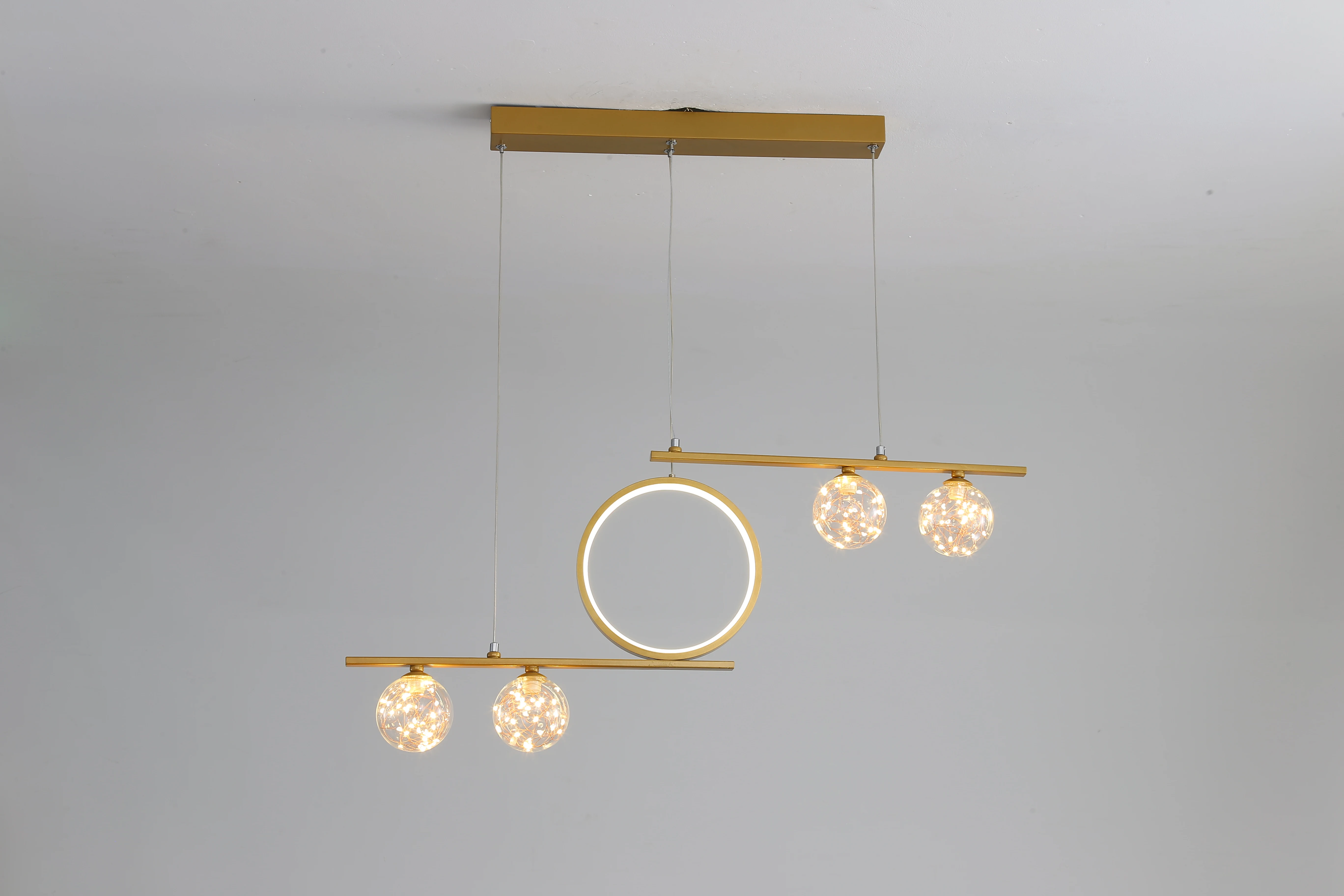 Modern Simple LED Home Nordic Restaurant Chandelier Decoration Gold Black Color Chargeable Dining Light Living Room Lamp