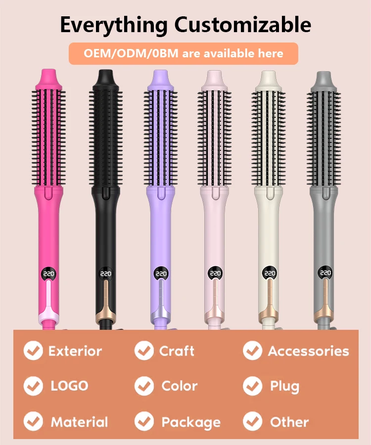 MESKY New Product Thermal Brush with LCD PTC Fast Heater 38mm Barrel Electric Hair Curling Brush supplier