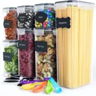 7pcs Set Airtight Pp Plasti Container Food Storage Cereal Container Food Storage Jar With Lid