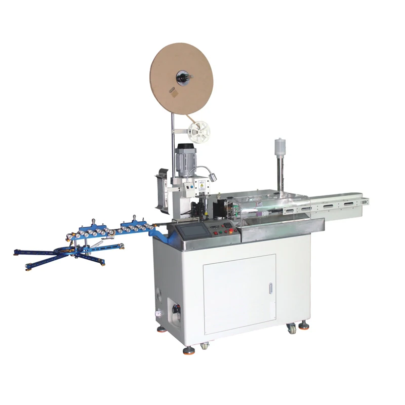 Automatic wire cut strip terminal press and one end solder machine