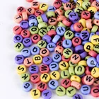 Beads Alphabet Wholesale 4mm*7mm Opaque Colorful Plastic Letter Beads Acrylic Alphabet Beads For Jewelry Making