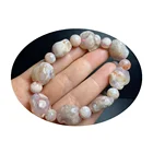 Wholesale Natural Quartz Crystal Cherry Blossom Agate Carved Fox Shape Bracelets Beads For Sale