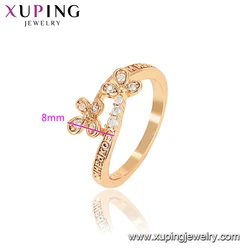 15909 xuping New Arrival American style Ladies Jewelry women adjustable 18K gold color Environmental Copper finger ring