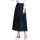 Skirt Long Korean Style Elegant Mesh Skirt Drape High Waist Pleated Skirt Fashion Women's Long Skirt