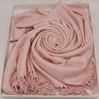 Woven Classic Slub Satin Style Plain Dyed Tassels Scarves Autumn Winter Woven Shawl Scarves