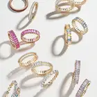 Sterling Silver Fashion 925 Sterling Silver Bague Femme Bling Bling Cz Baguette Diamond Ring For Women