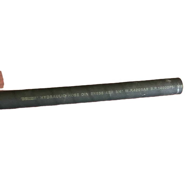 2 Inch 4 Layers Long Lifetime Steel Wire Spiraled Hydraulic Rubber Hose  Work Pressure 6000+PSI for Heavy Machinery