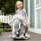 Doll Wholesale Kids Elephant Doll Stuff Giant Elephant Plush Baby Rocking Chair Toy Wooden Rocking Horse