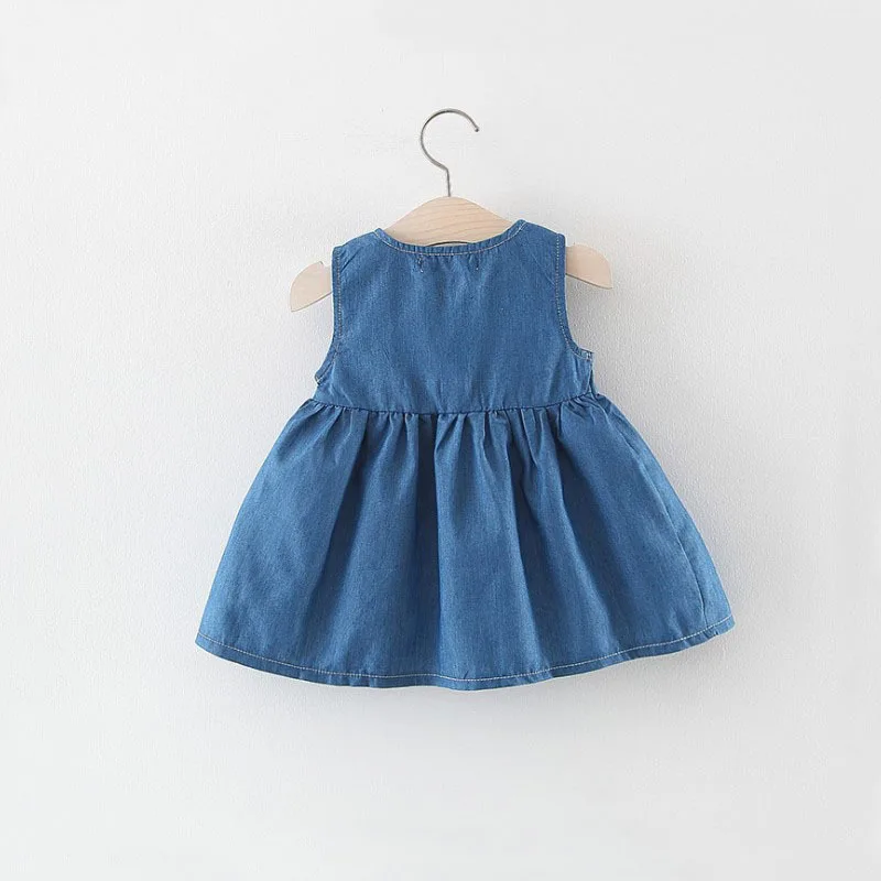 Summer Baby Toddler Denim Dress Sleeveless Girl Fashion Princess Skirt High Quality Baby Clothes