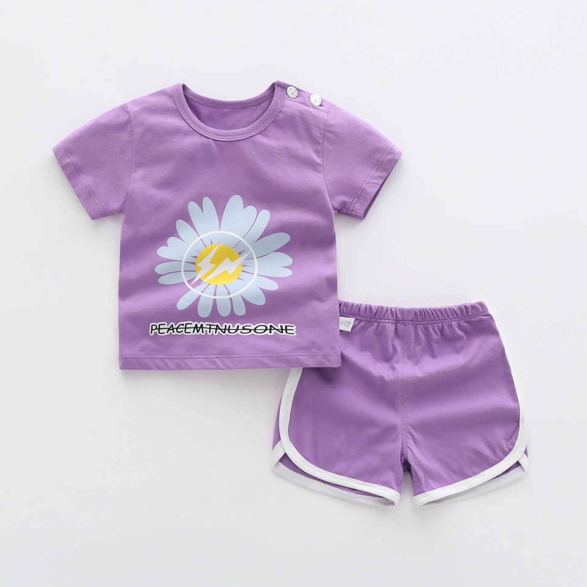 manufacturer 2022 Baby T-Shirt 2 Piece Wholesale Baby Short Sleeve Shorts Set