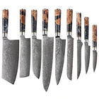 Knife Set Asiatisches Messerset 9pcs Japan Damascus Chef Kitchen Knife Set With Resin Wood Handle