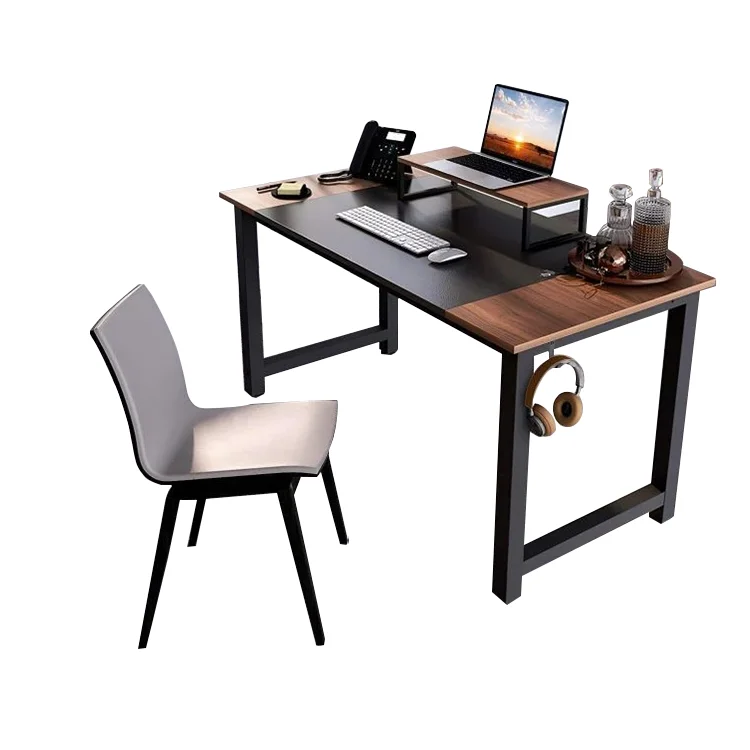 Modern Single Home Furniture Design Study Wooden Metal Office Computer Table