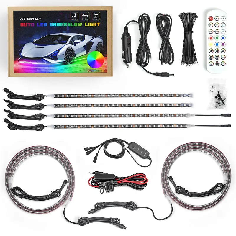 Auto Underbody Exterior Chasing Flow Rgb Led Strip Rainbow Chassis Neon