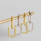 Hoop Drop Shipping 925 Sterling Silver Women Earrings Chic Geometric Plain Double Oval Shape Hoop Earring Jewelry