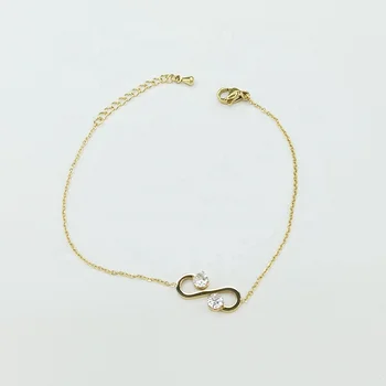 Diamond S Shaped Chain Fashion Jewelry Bracelets Stainless Steel Bracelets For Women Dainty Gold Plated Jewelry