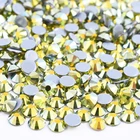 Wholesale SS16 SS20 Olivine AB Crystal Flatback Round Applique Iron On Hotfix Glass Rhinestones For Clothing