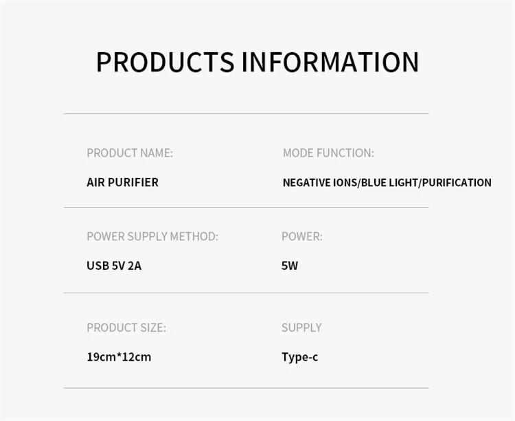 Air Purifier, USB, Portable, HEPA - detail 20