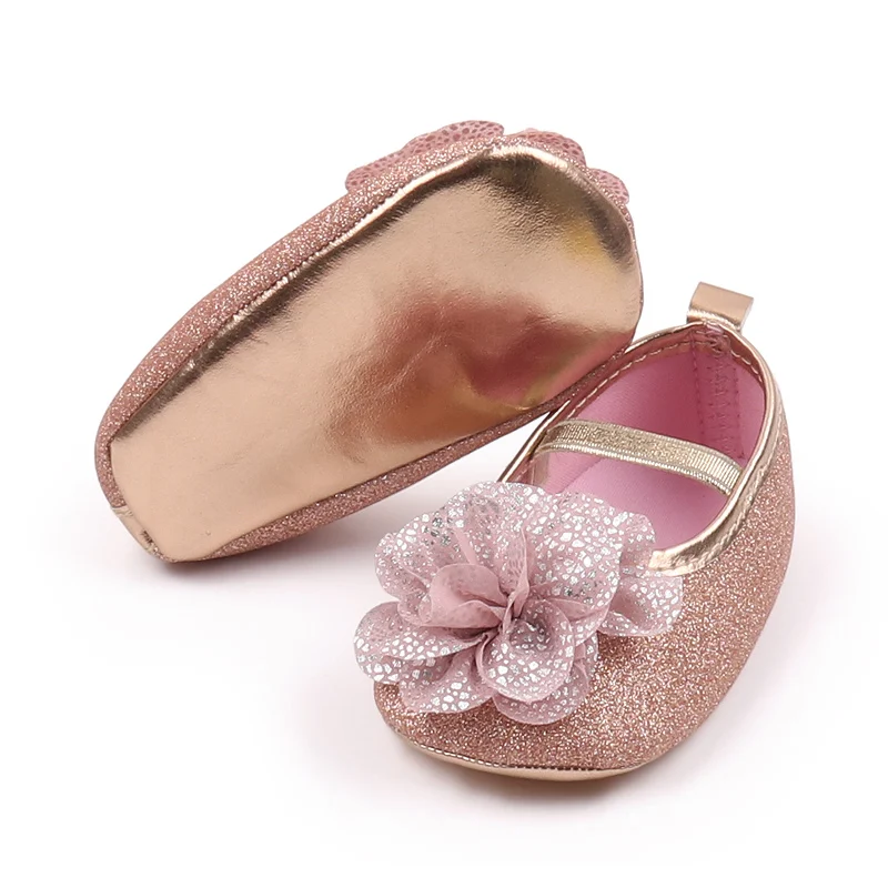 New Arrival Bling Design Princess Shoes for Baby Girls 0-15 Months Light Anti-Slippery Cotton Insole Leather Autumn Walking factory