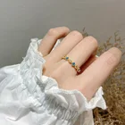 925 Silver Rings Ring Instagram Hot 925 Sterling Silver Rings Blue Colorful Cubic Zircon Ring For Girl