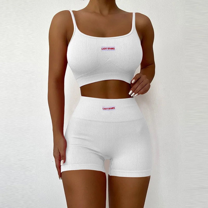 Summer Cotton Biker Shorts Crop Top Two 