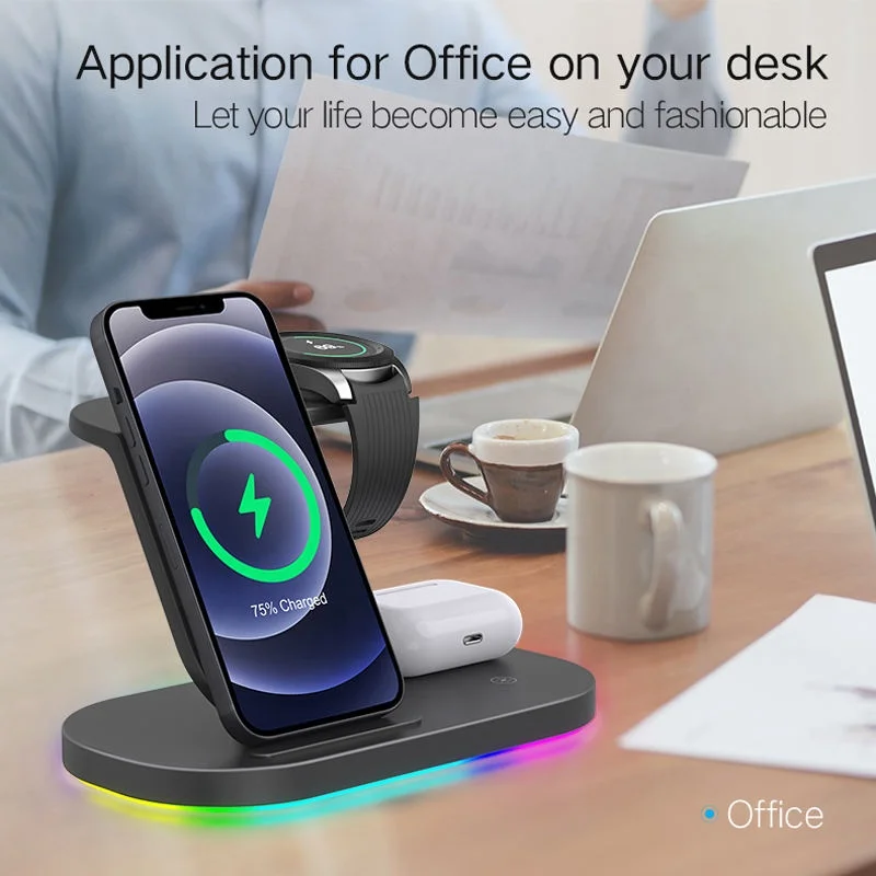 15W 3-in-1 fast wireless charger Wireless charging base