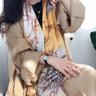 Korean Version Of Wild New Silk Forged Silk Scarf Printing Scarf Large Gauze Scarf